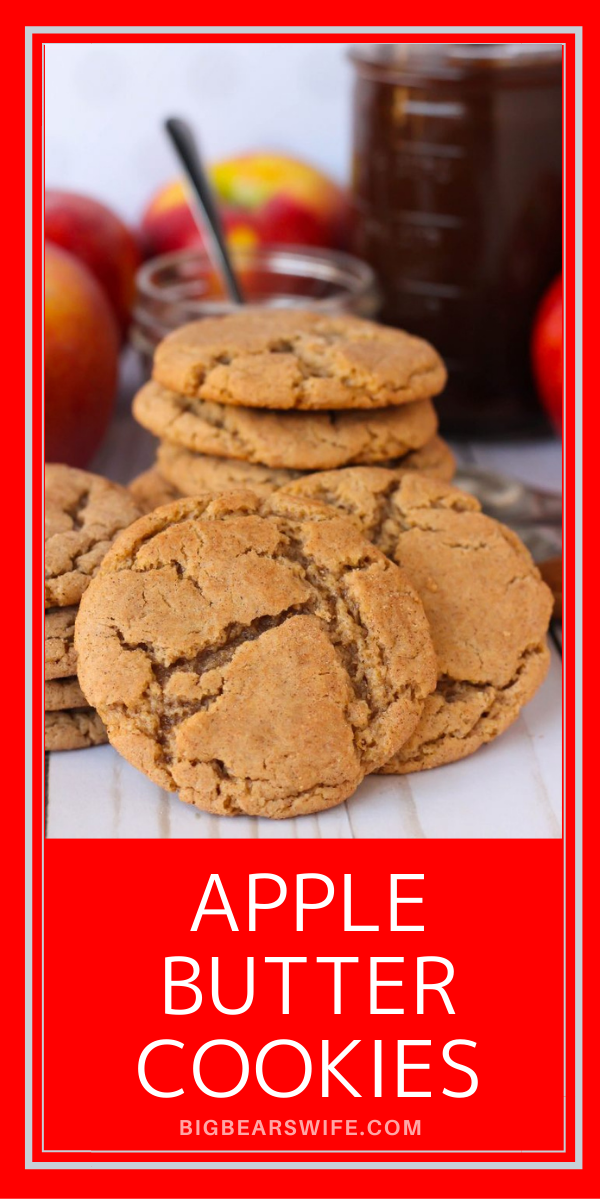 An Apple Butter Cookie is a mash up of snickerdoodles and sugar cookies! They’re soft and chewy with a cinnamon sugar crust! Make them with store bought apple butter or homemade apple butter!

 via @bigbearswife