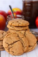 These Apple Butter Cookies are a mash up of snickerdoodles and sugar cookies! They're soft and chewy with a cinnamon sugar crust! Make them with store bought apple butter or homemade apple butter!