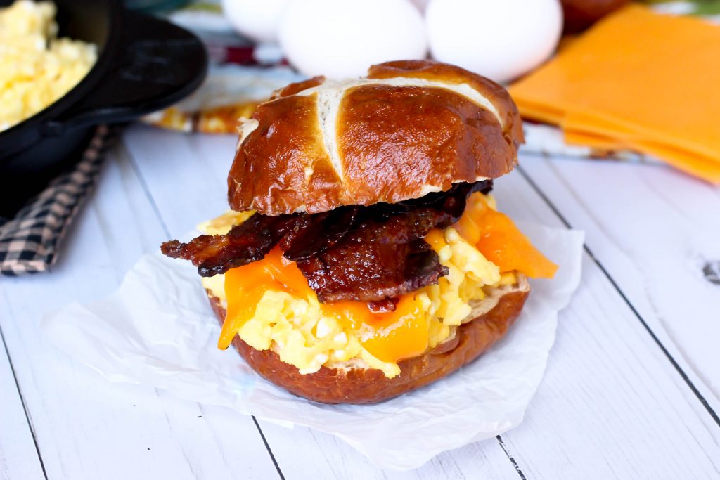 Candied Bacon Egg and Cheese Sandwiches