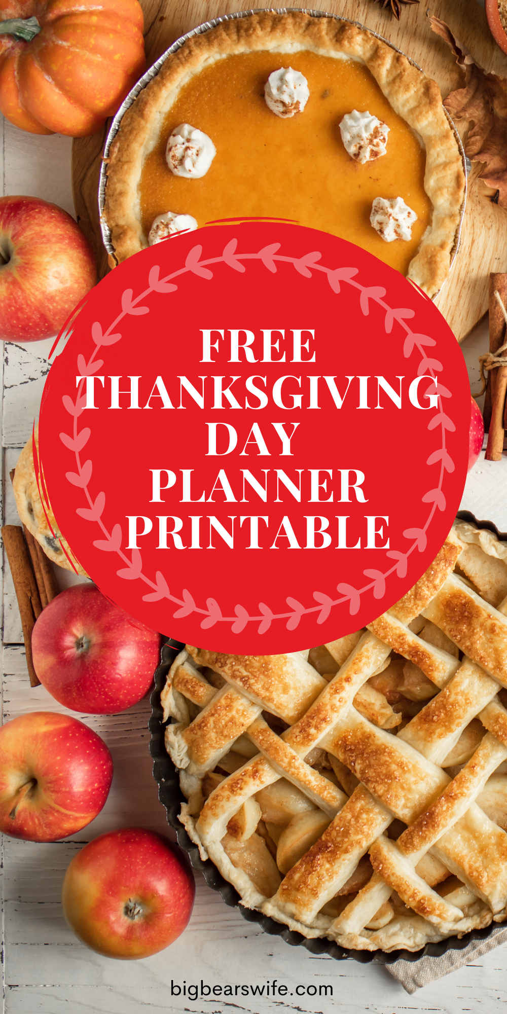 A Free Thanksgiving Day Planner Printable just for you to help make sure that you stay organized and stress free this holiday season! via @bigbearswife