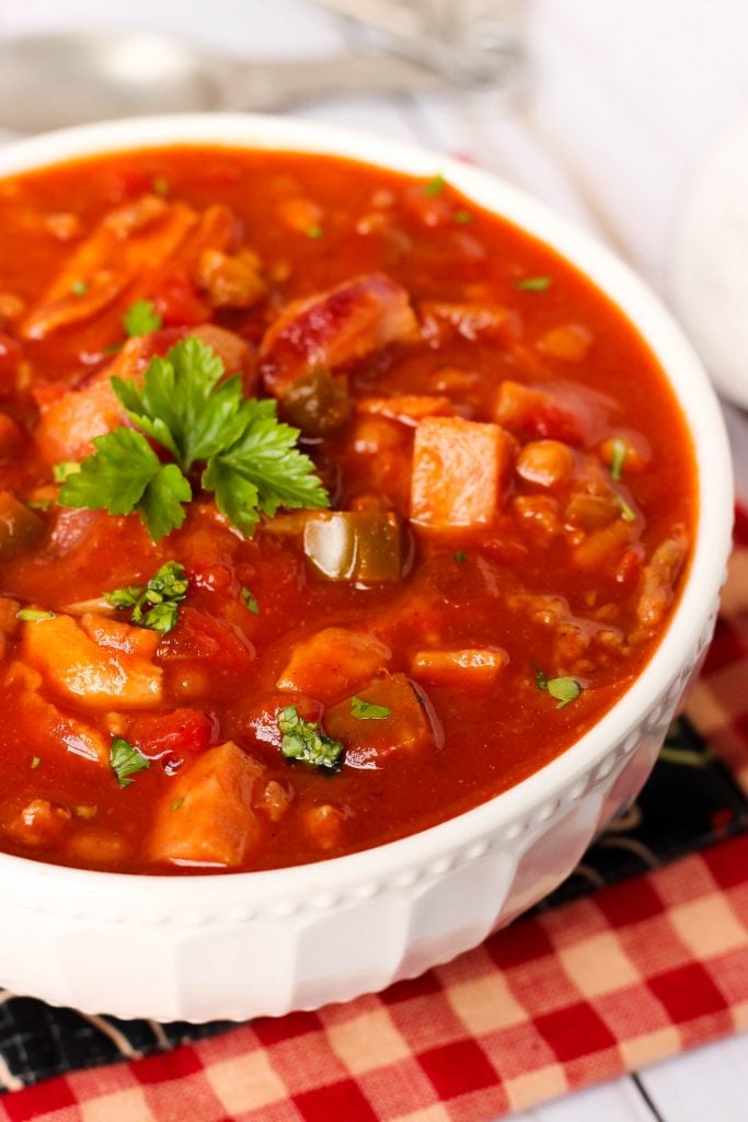 Maple Bacon and Ham Baked Bean Chili