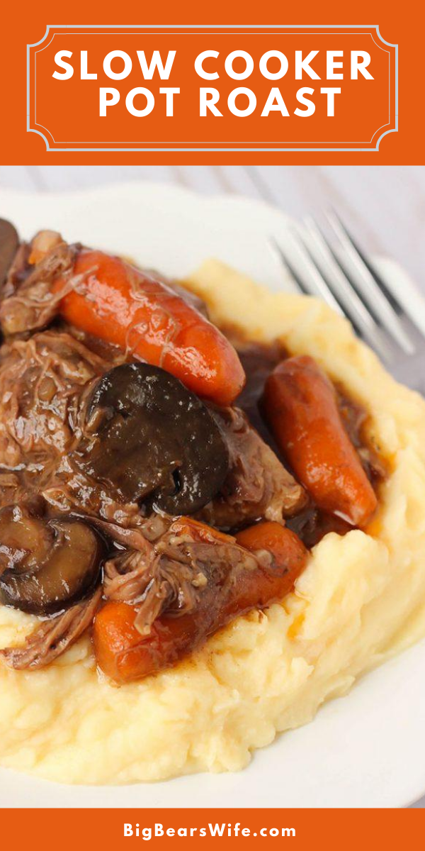 One of our favorite slow cooker recipes is this Slow Cooker Pot Roast! It's made up of just a few simple ingredients and we love to serve it over cheesy mashed potatoes! via @bigbearswife