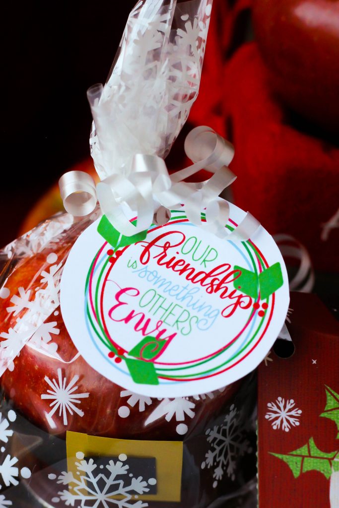DIY Santa Apple & Rudolph Jar Caramel Sauce Stocking Stuffers