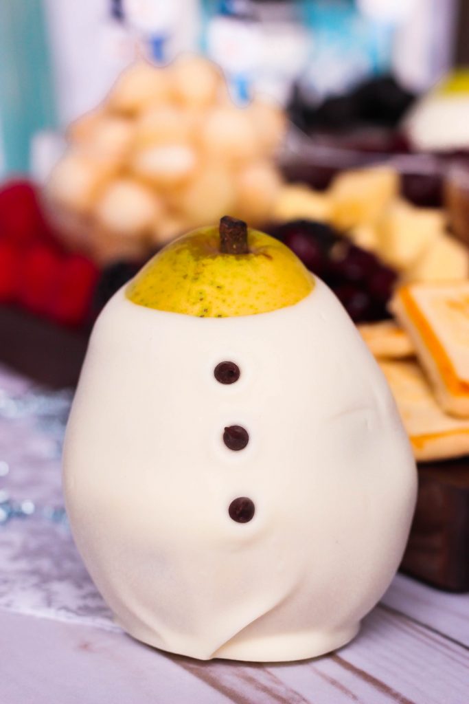 Snowman Holiday Cheeseboard with Vanilla Pear Butter 