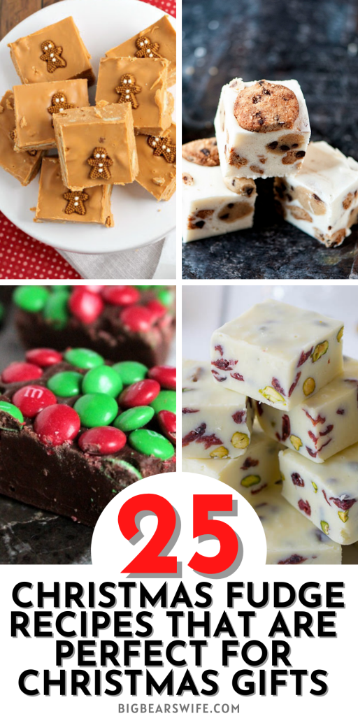 25 Christmas Fudge Recipes that are perfect for Christmas Gifts - Homemade gifts from the kitchen are always some of the best gifts that you can give or receive at Christmas! This list has 25 Christmas Fudge Recipes that are perfect for Christmas Gifts or hostess gifts!