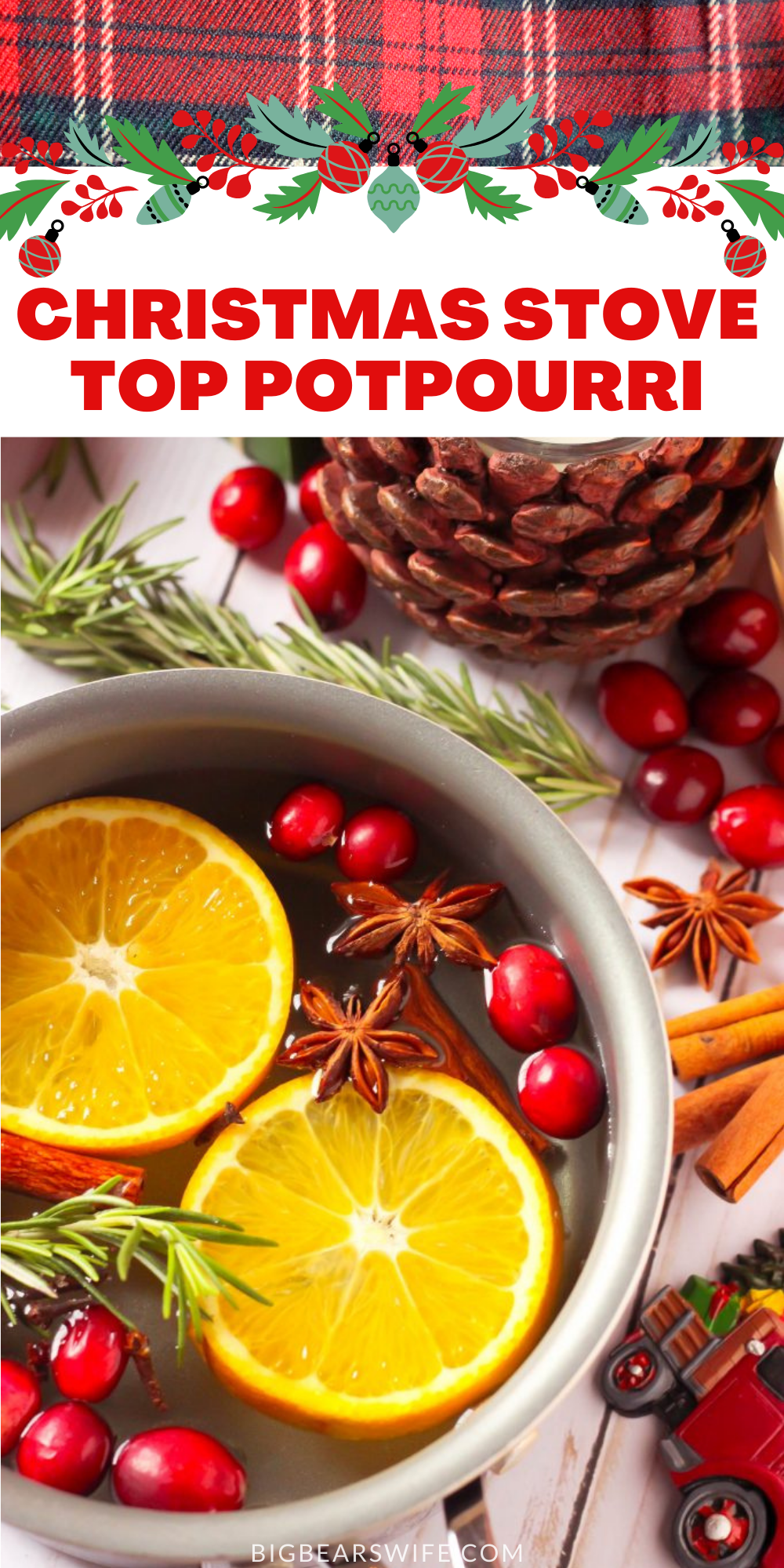 It's beginning to look a lot like Christmas! This Christmas Stove Top Potpourri will fill your home with the aroma of the Holidays and it makes a wonderful Christmas gift for friends, family and neighbors! I've even got a free gift tag printable for you! via @bigbearswife