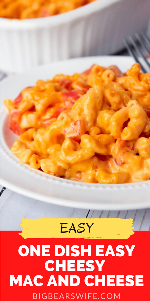 5 ingredients and one casserole dish is all you need to make this One Dish Easy Cheesy Mac and Cheese! Add some cooked shredded chicken to in at the end for an entire meal or serve it as is for the perfect cheesy side dish!

 via @bigbearswife