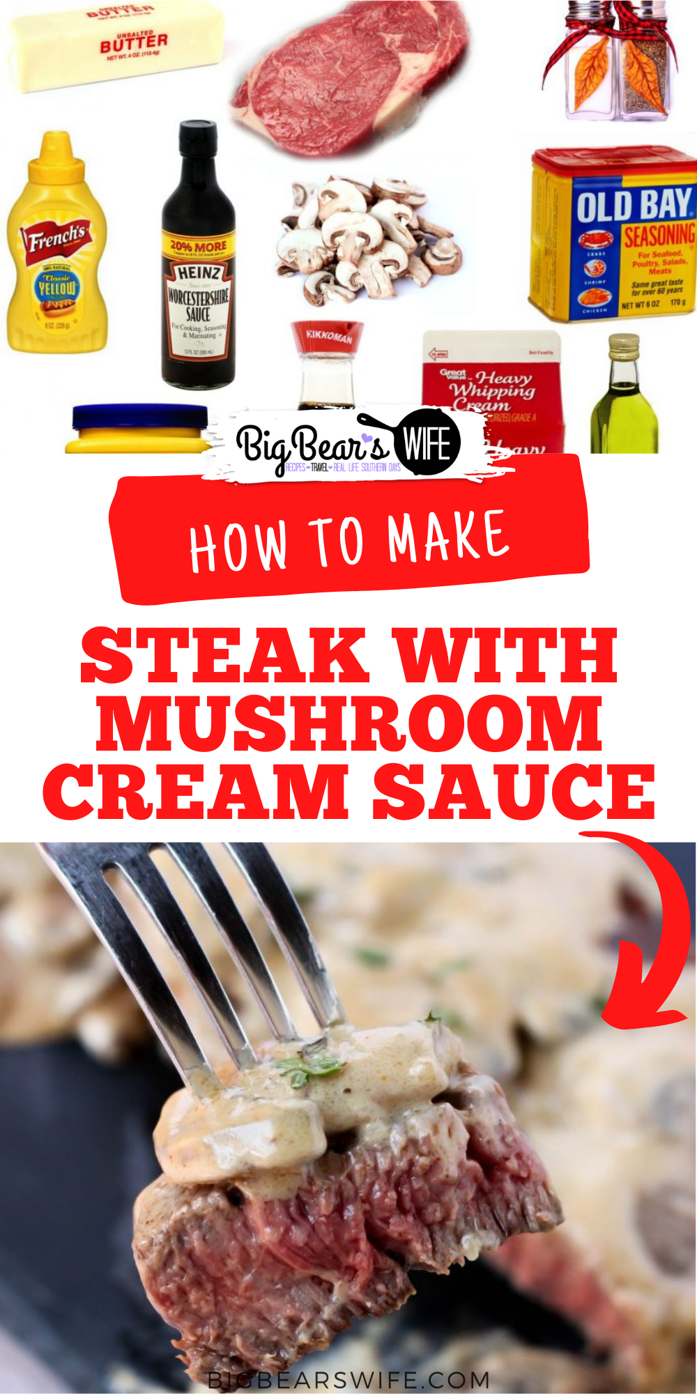 Eating low carb doesn't mean that you have to sacrifice flavor! This Steak with Mushroom Cream Sauce is so amazing that "low carb" won't even matter! You can also make this sauce for chicken or pork! It's so good! via @bigbearswife