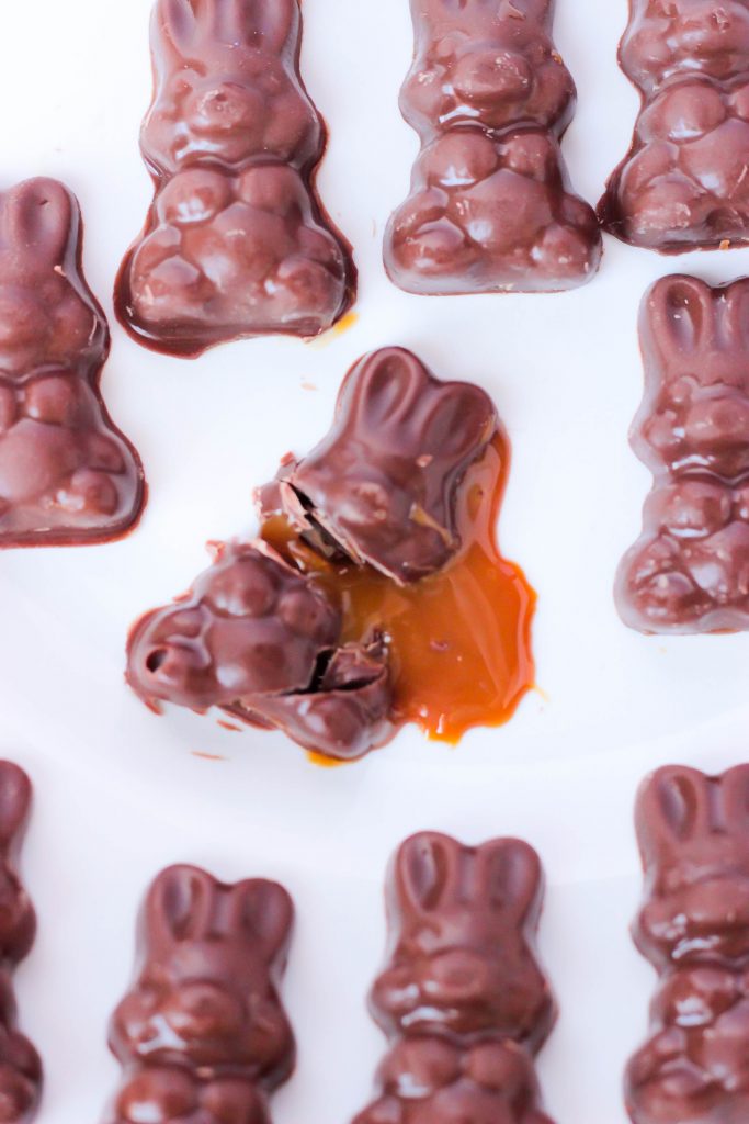 Caramel Spilling from Chocolate Bunnies 
