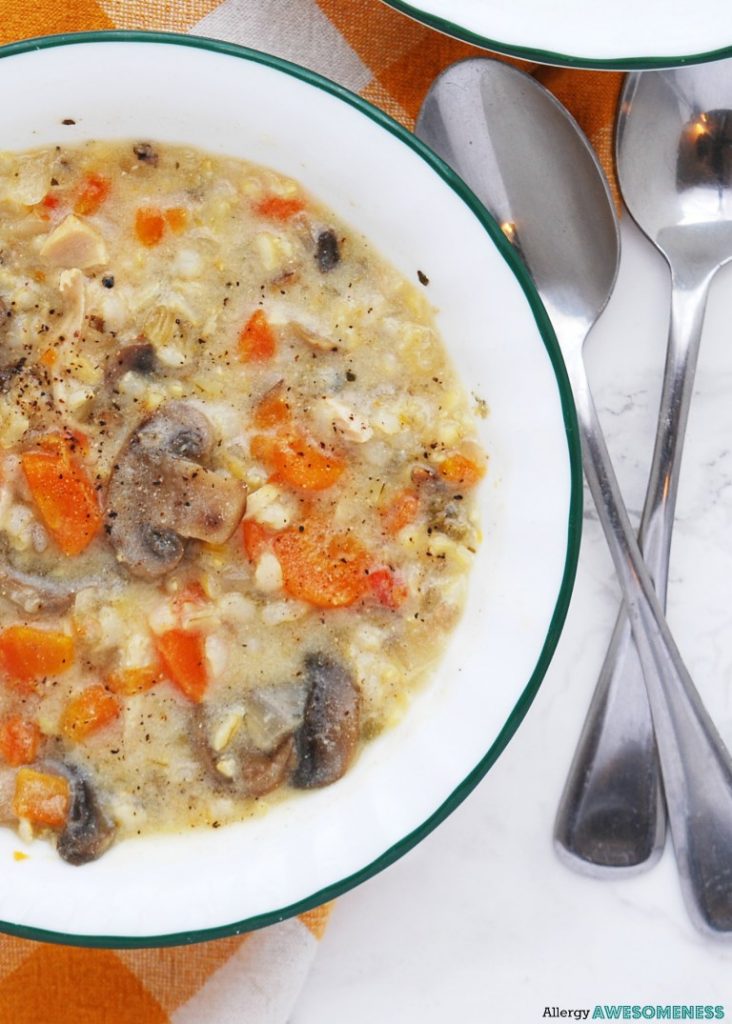 Instant Pot Chicken Wild Rice Soup with spoons