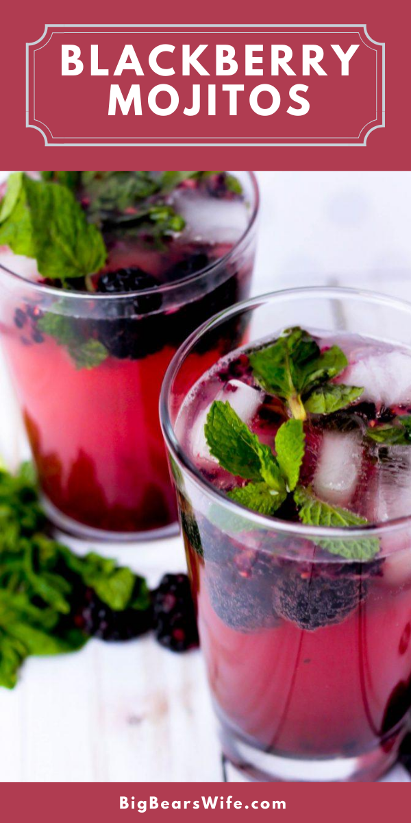 Making cocktails is super easy and great for a relaxing evening in or a home party! These Blackberry Mojitos are super easy to mix up and you can make them mocktails by just leaving out the rum! Perfect for brunch dates, Bridal Showers, or a weekend by the pool.  via @bigbearswife