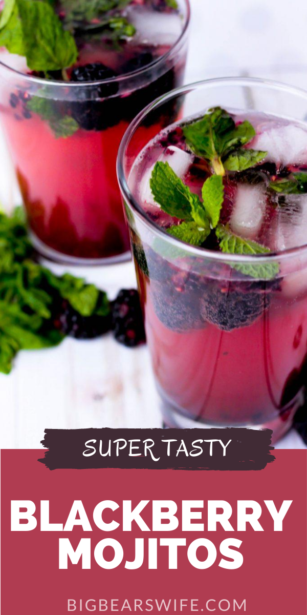 Making cocktails is super easy and great for a relaxing evening in or a home party! These Blackberry Mojitos are super easy to mix up and you can make them mocktails by just leaving out the rum! Perfect for brunch dates, Bridal Showers, or a weekend by the pool.  via @bigbearswife