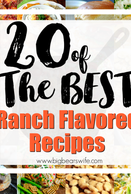 20 of the best Ranch Flavored Recipes - I'm crazy about ranch, it's true! There are so many fun fun ranch flavored recipes out there and I just had to find the BEST ones for you and I! I know you want these too! 