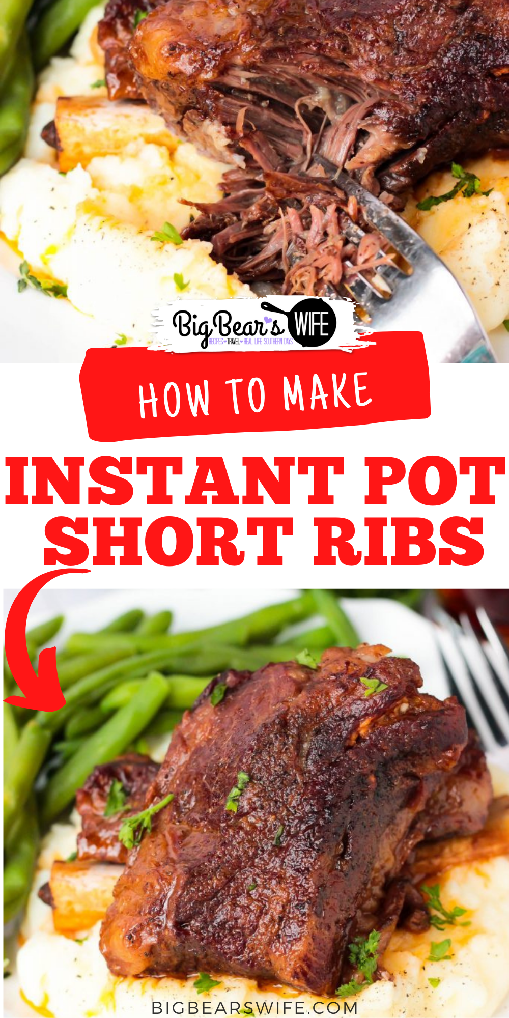 Instant Pot Short Ribs - These Instant Pot Short Ribs are my super tender and packed with tons of wonderful flavor! This recipe is my new version of my super popular Slow Cooker Short Rib recipe that I've adapted to work with the Instant Pot electric pressure cooker! #InstantPot #ShortRib #Recipe via @bigbearswife