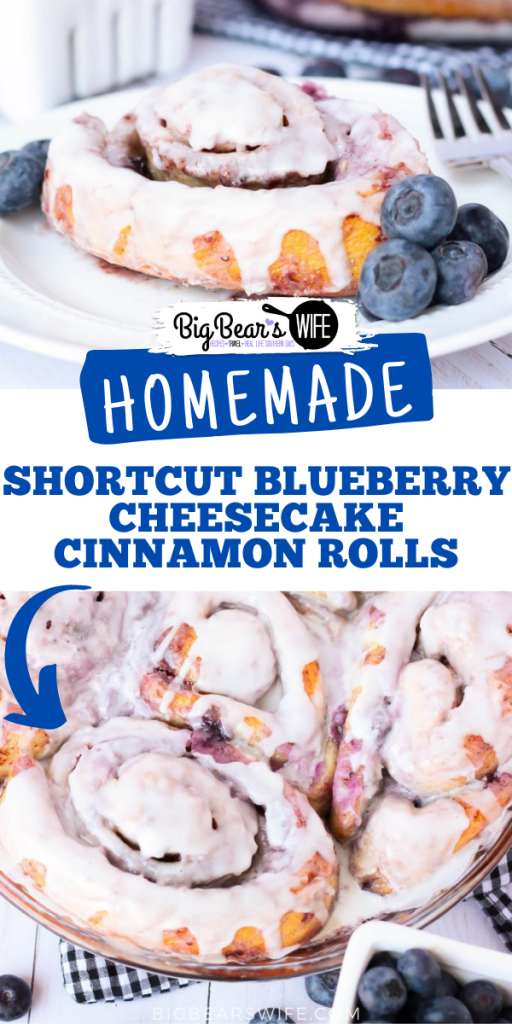 These Shortcut Blueberry Cheesecake Cinnamon Rolls use store bought cinnamon rolls and a homemade blueberry cheesecake filling to create a delicious breakfast or brunch that's perfect for the weekend! Make the blueberry compote the night before for an even faster morning treat!
