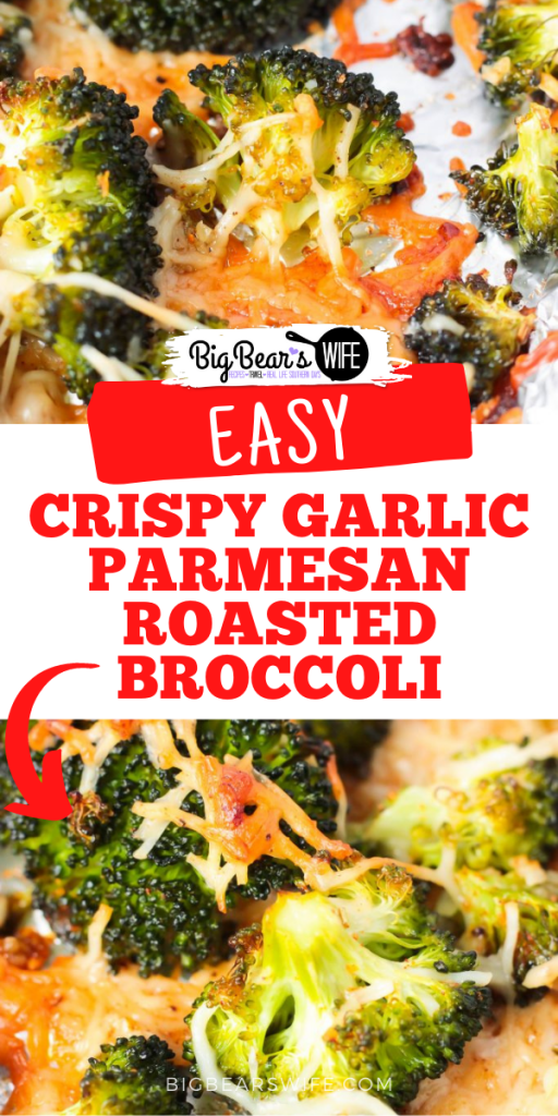 This Crispy Garlic Parmesan Roasted Broccoli is a perfectly tasty side dish that’s ready in less than 30 minutes! Just mix and roast for a super delicious side to serve with all sorts of entrees!