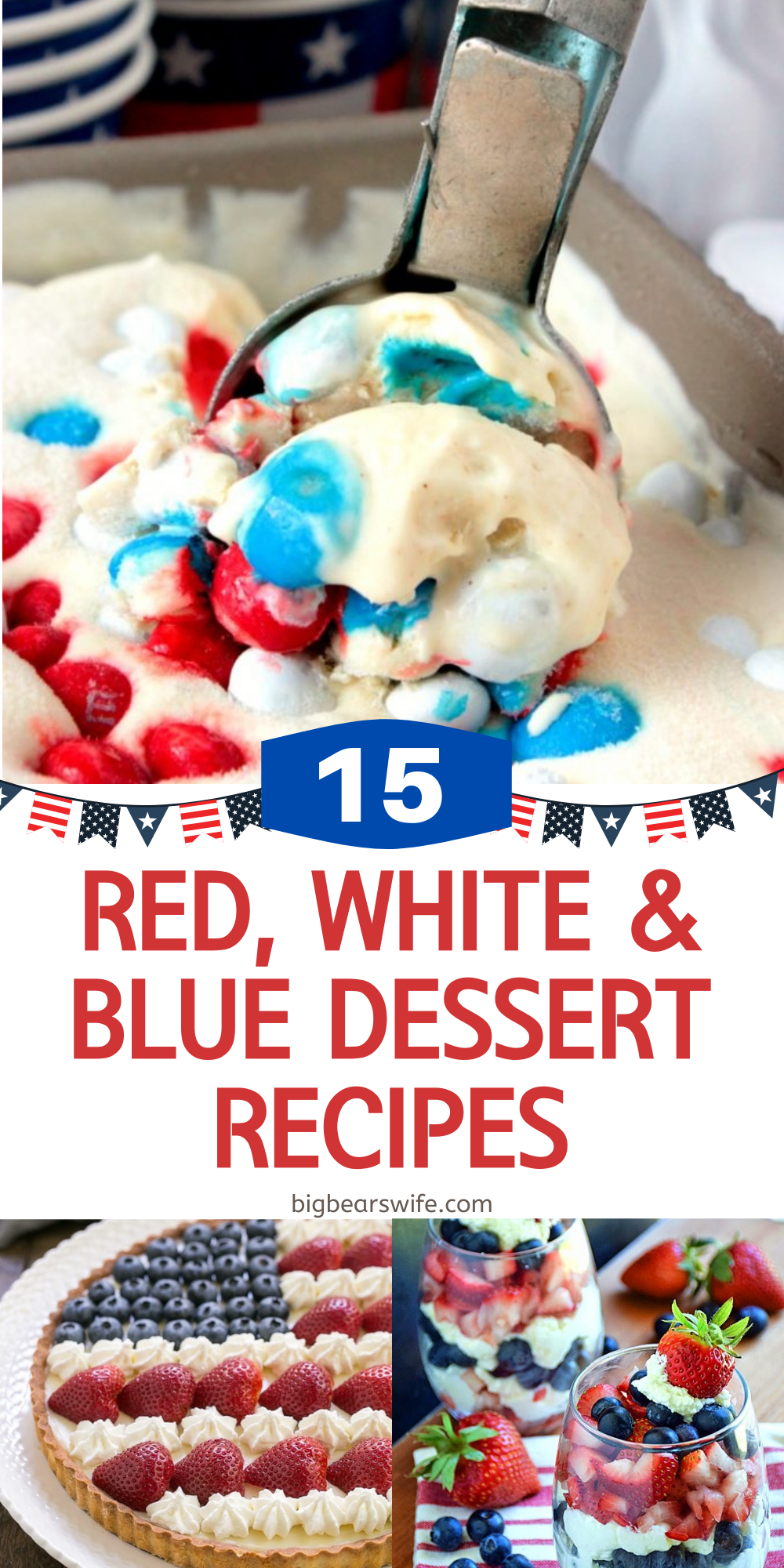 We love red, white and blue desserts for summer cookouts!! 
Here are 15 that you'll love!
Which one is your favorite? via @bigbearswife