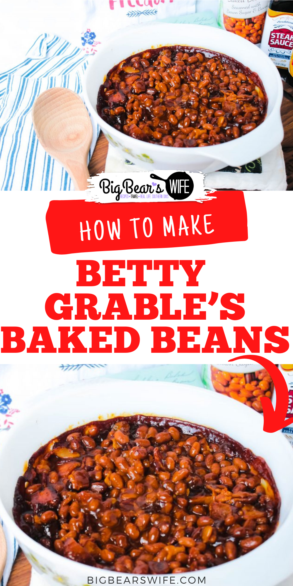 Betty Grable’s Baked Beans recipe is a simple baked bean recipe that was handwritten and slipped into my grandmother’s old wood recipe box years ago! I made a few changes and now it’s a part of my recipe box. 

 via @bigbearswife