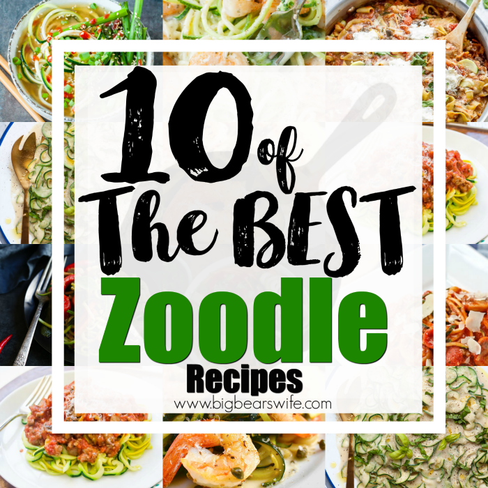 10 of the Best Zoodle Recipes - Use up those amazing vegetables that you're grabbing at the Farmer's Market and whip up these fun zoodle recipes! We're looking at 10 of the Best Zoodle Recipes