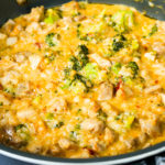 Low Carb Cheesy Chicken Broccoli Rice Skillet