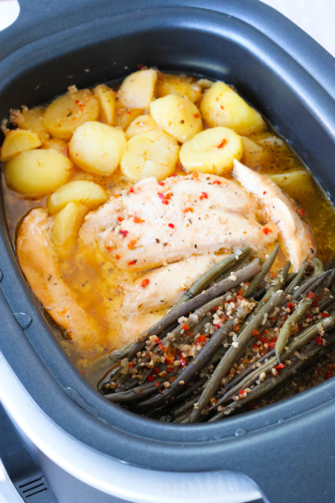 Slow Cooker Italian Chicken, Potatoes and Green Beans