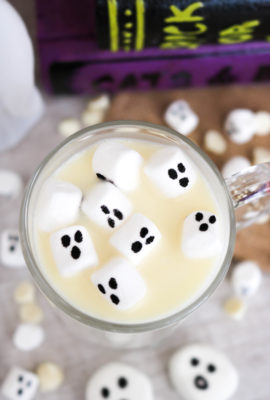Melting Ghost Hot Chocolate ( Homemade White Hot Chocolate) #HalloweenTreatsWeek