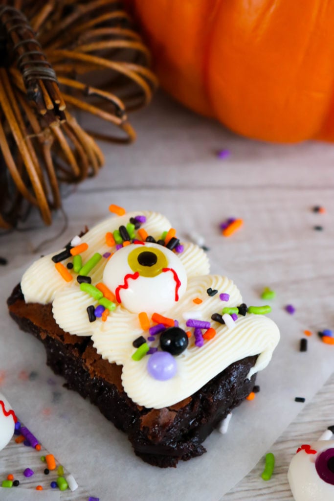 Frosted Halloween Monster Mash Brownies