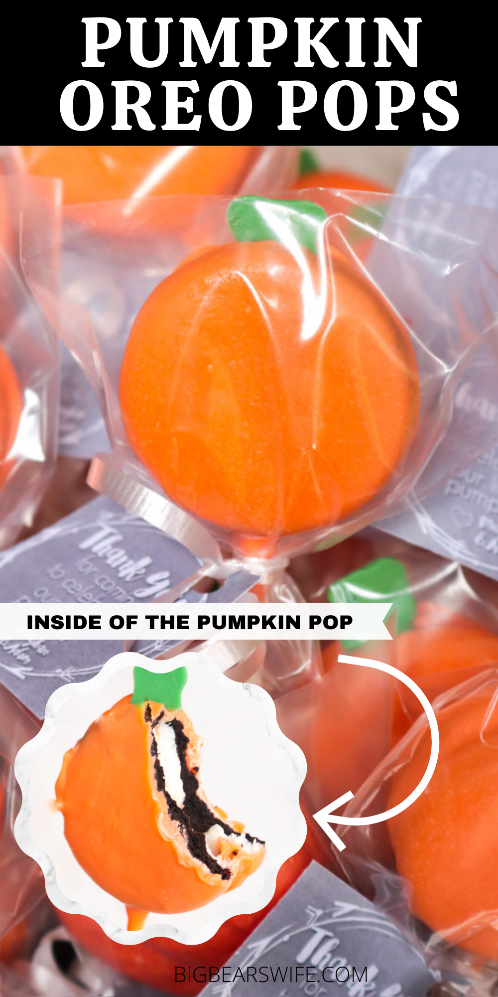 These little Pumpkin Oreo Pops are perfect for a Halloween party, Fall festival or as a pumpkin baby shower favor!  via @bigbearswife