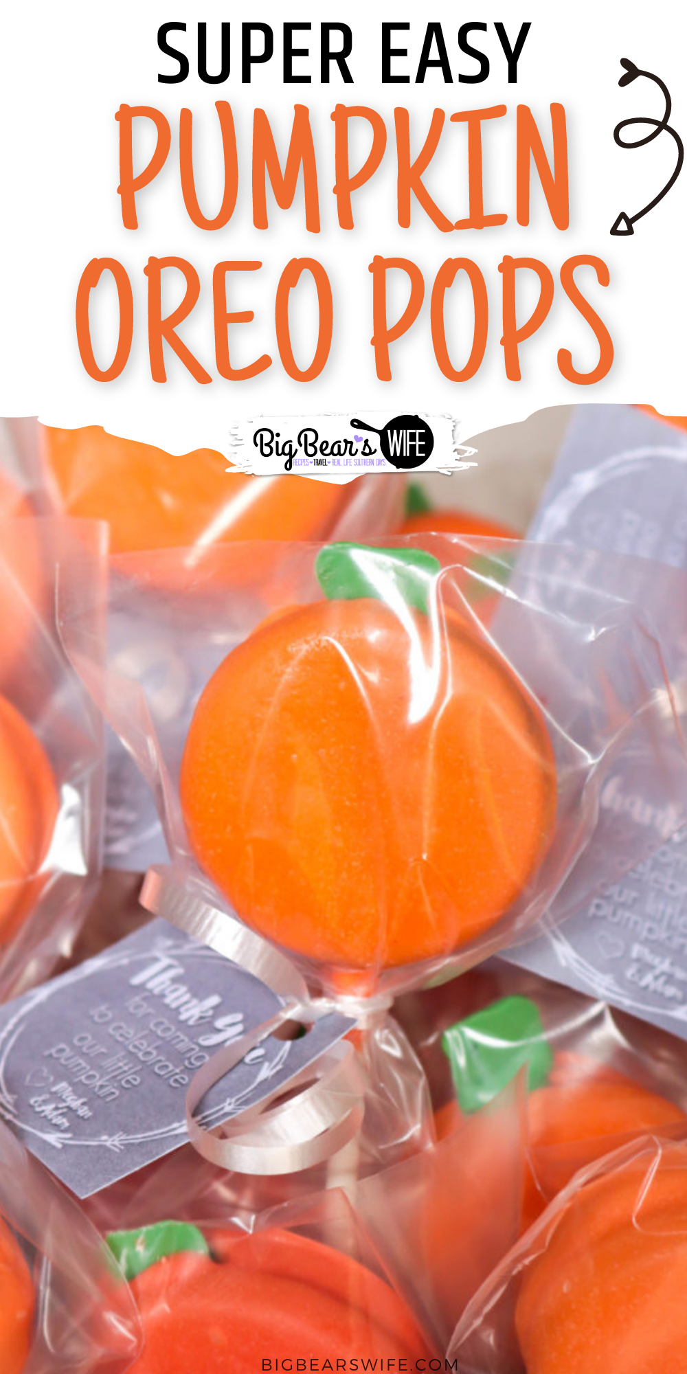 These little Pumpkin Oreo Pops are perfect for a Halloween party, Fall festival or as a pumpkin baby shower favor!  via @bigbearswife