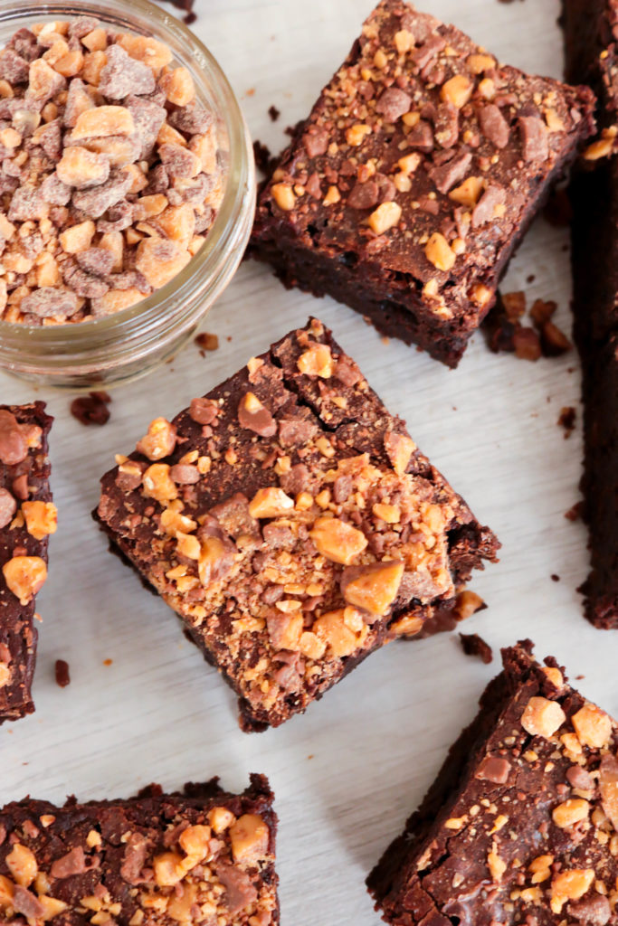 Toffee Brownies - Tasty toffee and fudge marry together in the perfect dessert combination with these delicious Toffee Brownies!