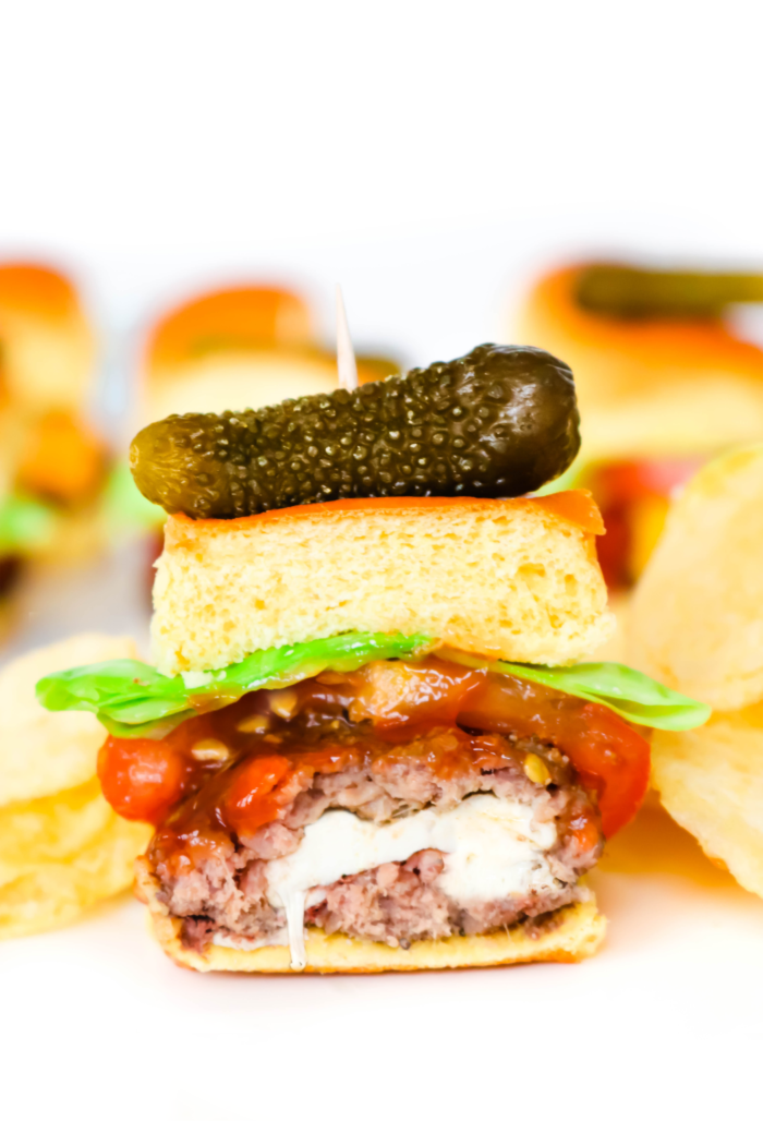 Air Fryer Stuffed Cheeseburger Sliders Recipe - Big Bear's Wife