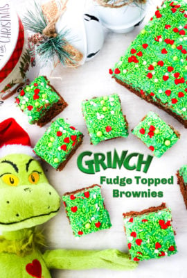 Grinch Fudge Topped Brownies