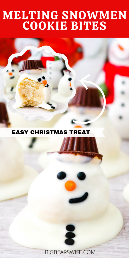 This adorable dessert is actually homemade snickerdoodles rolled into balls and coated with white chocolate to look like a cute melting snowman. Get the kids involved with this one. This easy recipe can be mastered by chefs of all ages. One part cookie, one part candy, and one part edible art! Melting Snowmen Cookie Bites are sure to be a hit at your holiday parties and winter get-togethers!