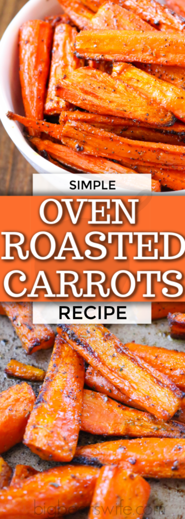 Oven Roasted Carrots make a great side dish that pairs perfect with almost any main course! These cooked carrots are oven roasted with a few seasonings and can be customized to use your favorites from the spice drawer! Ready in under 45 minutes and perfect for weeknights, weekends and meal prep!