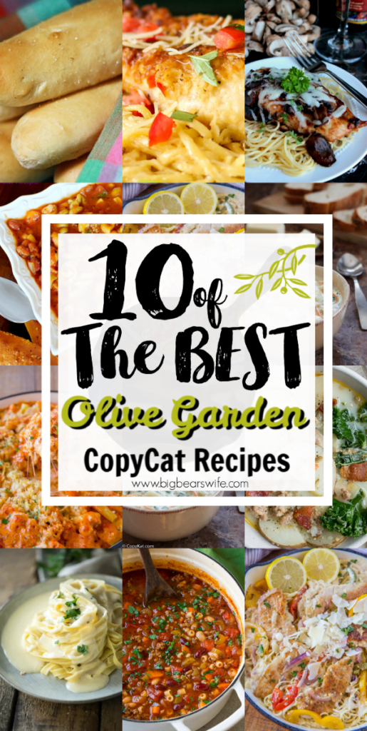 10 of the BEST Olive Garden Copy Cat Recipes - It took years for our city to get an Olive Garden and I spent a lot of those years trying to recreate some of my favorite Olive Garden dishes at home so that we didn't have to drive 2 hours to have our favorites. Now I've found even more copycat recipes for Olive Garden on some of my favorite blogs! Here are 10 of the BEST Olive Garden Copy Cat Recipes I've found! 