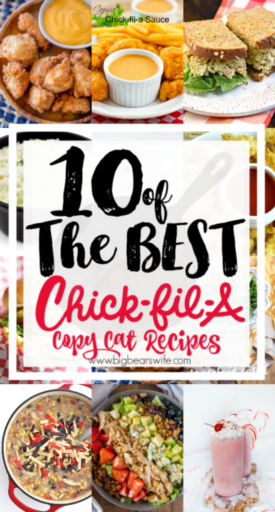 10 of the best Chick-Fil-A Copy Cat Recipes - I don't know anyone that doesn't like Chick-fil-A and their food! Chick-fil-A seems to be a fan favorite among everyone but what is one to do on a Sunday when the Chick-fil-A craving strikes and they're closed?! Make your own at home 10 of the best Chick-Fil-A Copy Cat Recipes!!