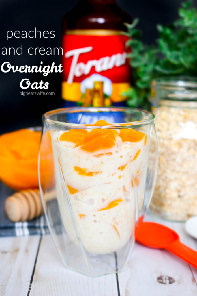 peaches and cream Overnight oats
