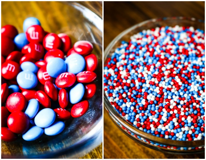 Red and Blue M&Ms and Red White and Blue Sprinkles
