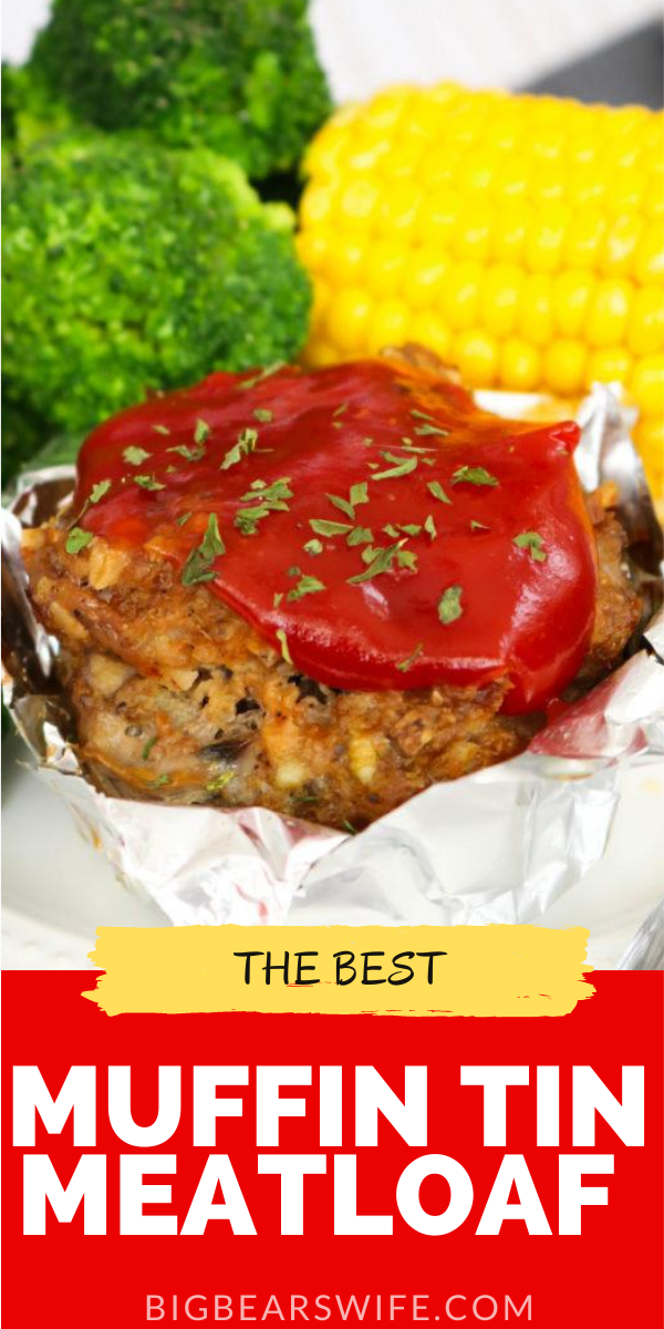 These Muffin Tin Mushroom Meatloaf muffins are not only tasty but they're healthy too! These meatloaves are made into perfect portions using a large muffin pan and contain a mixture of beef and turkey!  via @bigbearswife