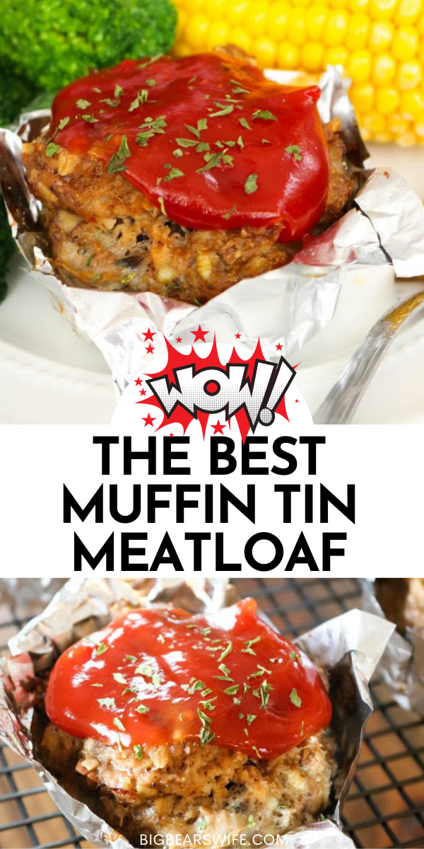 These Muffin Tin Mushroom Meatloaf muffins are not only tasty but they're healthy too! These meatloaves are made into perfect portions using a large muffin pan and contain a mixture of beef and turkey!  via @bigbearswife