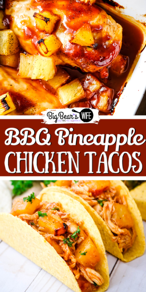 BBQ Pineapple Chicken Tacos - Easy Baked BBQ Pineapple Chicken makes fantastic BBQ Pineapple Chicken Tacos that are great for dinner any night of the week! 