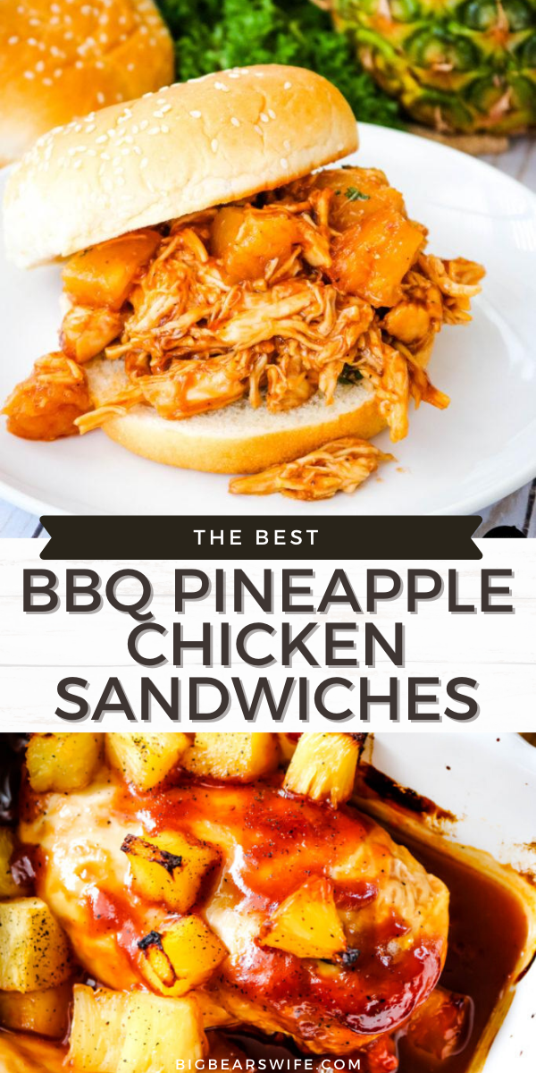 BBQ Pineapple Chicken Sandwiches - Craving Barbecue Chicken sandwiches? These BBQ Pineapple Chicken Sandwiches are sure to become a family favorite and they're super easy to make! via @bigbearswife