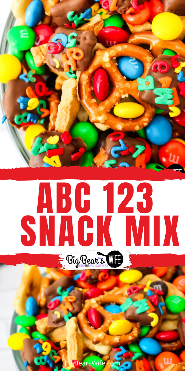 ABC 123 Snack Mix - This easy ABC 123 Snack Mix is perfect for lunch boxes or great for an after school snack!  via @bigbearswife