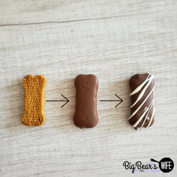 Chocolate Dipped Scoopy Snack Bone Cookies