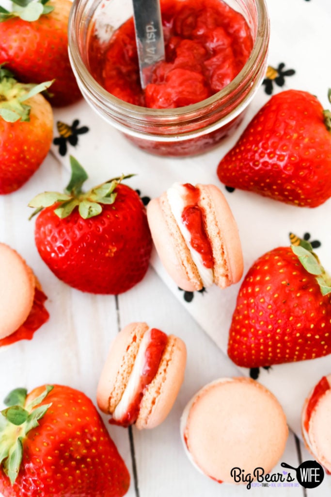 Strawberry and Cream Macarons