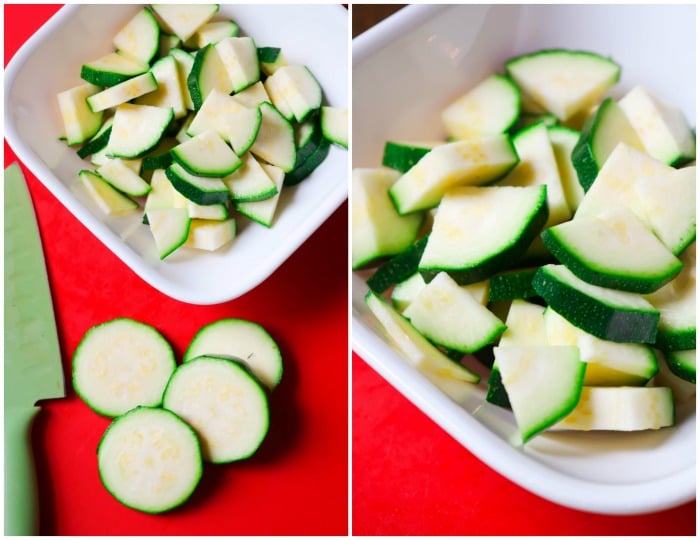 Sliced and Quartered Zucchini 