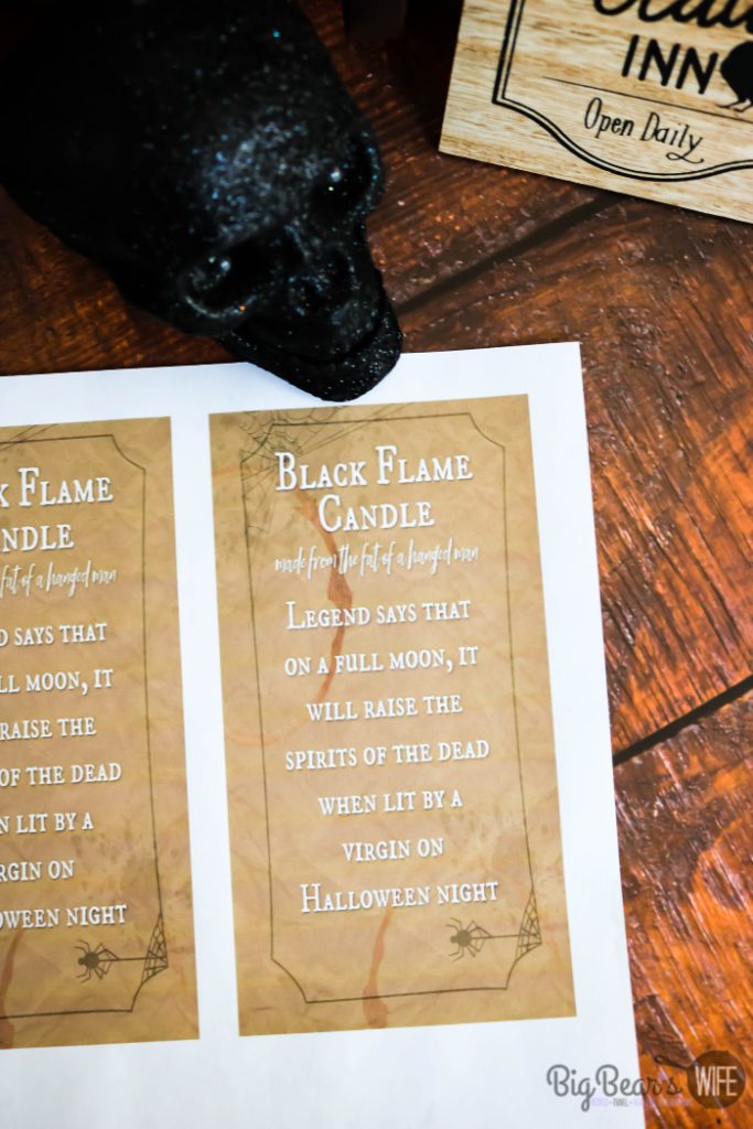 Printable for Dollar Store DIY Black Flame Candle
