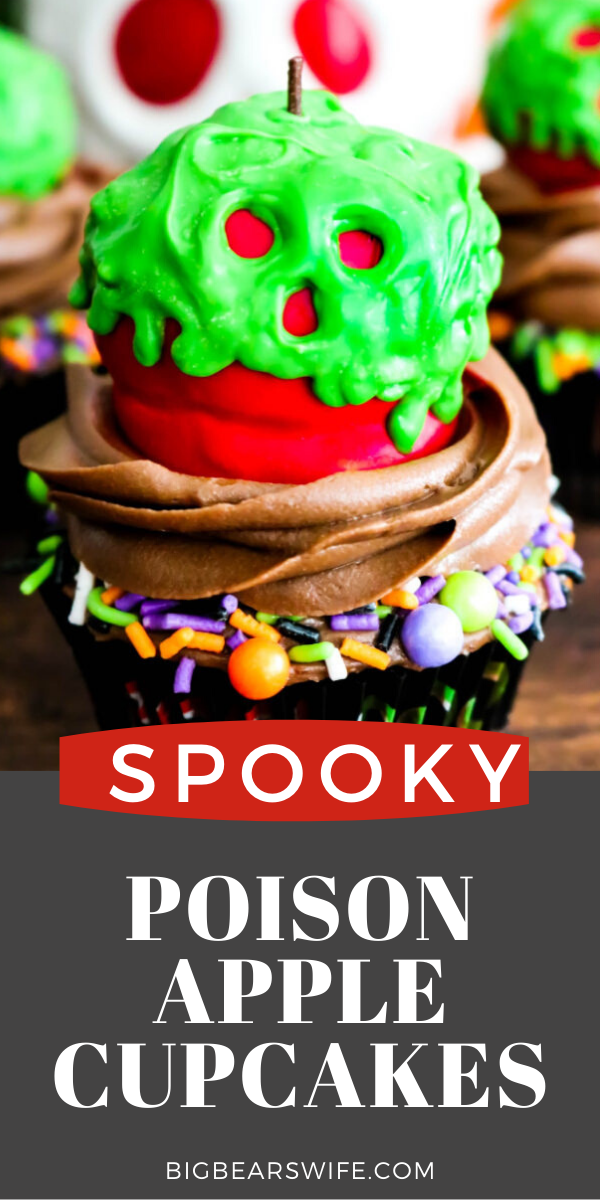 These wicked Poison Apple Cupcakes won't put your friends or family into a deep sleep but they will put a huge smile on their faces!  via @bigbearswife