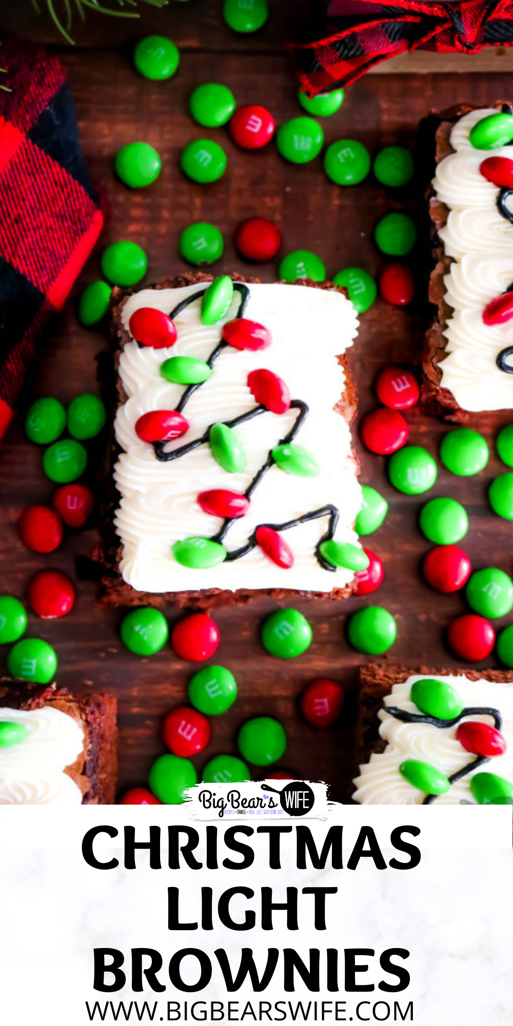 Everyone's face will light up when you bring out these festive Christmas Light Brownies at the party! Christmas brownies this easy to decorate are sure to become a family favorite! via @bigbearswife
