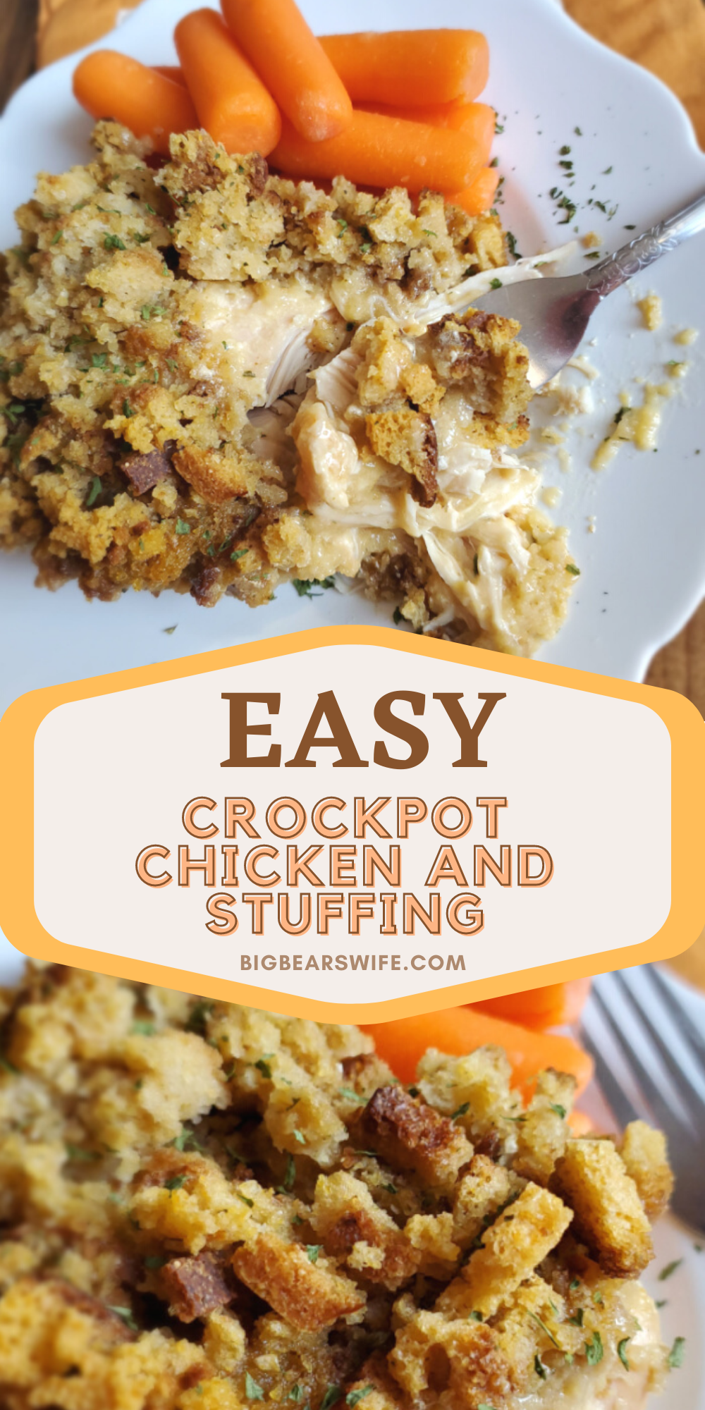 This Slow Cooker Crockpot Chicken and Stuffing recipe reminds me of a meal that my mom would have made when I was growing up! Toss a few easy ingredients into the slow cooker and dinner will be ready without much work at all! This 1980s Slow Cooker Chicken and Stuffing only takes about 5 minutes to toss together! 

 via @bigbearswife